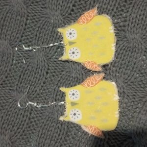 Homemade (inner child)  stuff cloth earrings. Very light weight. Restarch